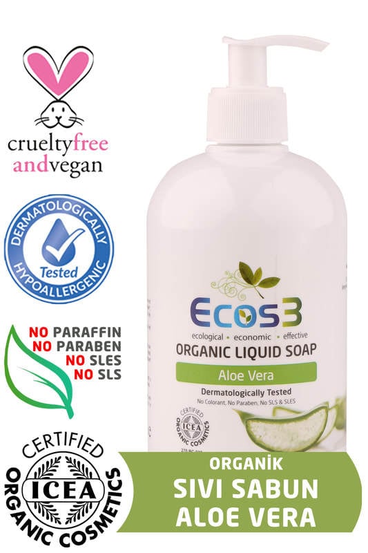 Organik Aloe Veralı Sıvı El Sabunu 500 ml