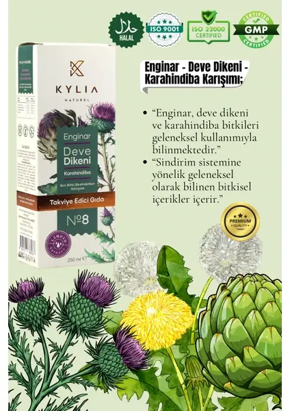 Enginar, Devedikeni, Karahindiba Sıvı Ekstrak 250 ml
