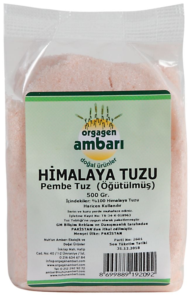 Orgagen Ambarı Himalaya Pembe Tuz 500Gr Öğütülmüş