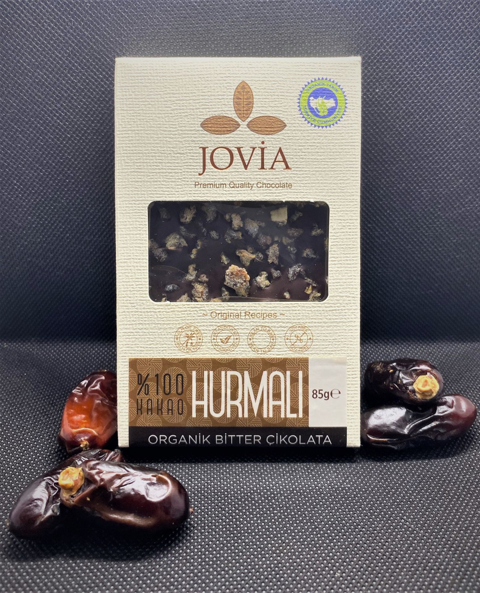 ORGANİK ÇİKOLATA-%100 BİTTER HURMALI